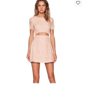 STYLESTALKER Peach Lace Cut Out Dress